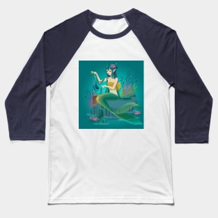 Lily Pond Mermaid Baseball T-Shirt